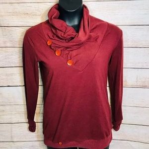 Merry fun burgundy long sleeve top szS